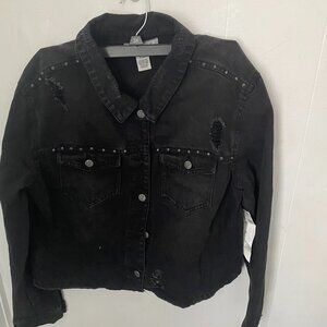 Crave Fame Womens Black Denim Jacket Outerwear New in XL, S, L, XS